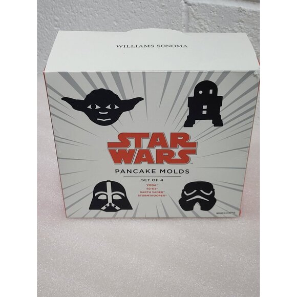Williams Sonoma Star Wars Pancake Molds 4 Yoda R2-D2 Darth Vader Stormtrooper - Picture 1 of 5